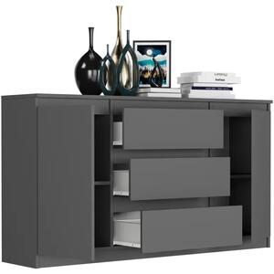 Comoda spațioasă R-140-S3 - diferite variante de culoare antracit