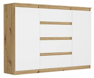 Comoda spațioasă R-140-S4 - diferite variante de culori artisan mix alb