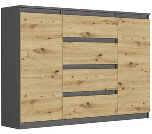 Comoda spațioasă R-140-S4 - diferite variante de culori antracit mix artisan