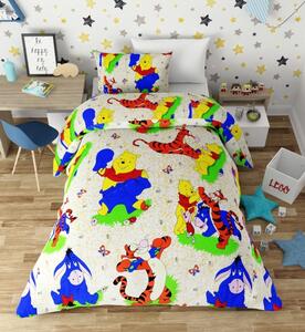 Lenjerie de pat copii bumbac Winnie the Pooh crem ( stoc limitat )