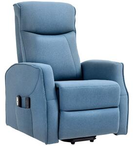 HOMCOM Fotoliu Recliner cu 8 Puncte de Masaj, Rabatabil la 135° cu Suport pentru Picioare, 74,5x87,5x110 cm, Albastru | Aosom Romania