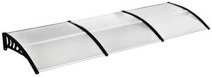Outsunny Copertina pentru exterior, curbata cu suruburi si buloane incluse, copertina din policarbonat, PP si aluminiu, 295x90x23.5cm