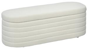 HOMCOM Bancă pentru Pat, Bancă Tapițată din Lână cu Cadru din Lemn, Bancă Otomană de Depozitare, 116x41x 40,5 cm, Alb Crem
