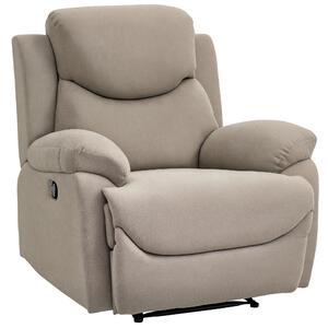 HOMCOM Fotoliu Ergonomic din Material Textil, Rabatabil până la 150° și Suport pentru Picioare pentru Casă și Birou, 93x88x102 cm, Bej | Aosom Romania