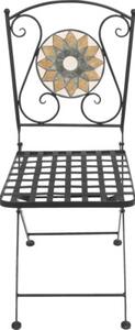 Scaun pliabil cu decor mozaic, 60x53x77 cm, antracit