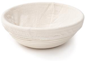 HOME ELEMENTS Coș rotund cu inserție din țesătură,25 x 8,5 cm