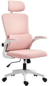 Vinsetto Scaun de Birou Ergonomic cu Tetieră Detașabilă Roz | Aosom Romania
