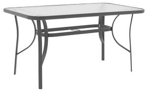 Masa de gradina, Model Ensure, culoare antracit, metal si sticla, 120x80x70 cm
