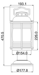 Lampă de exterior ASHLAND 1xE27/60W/230V IP44 Elstead KL-ASHLANDBAY3-M