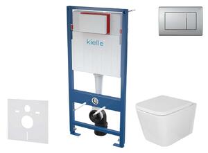 Kielle Genesis - Set pentru montare încastrată, toaletă Arkas I, capac softclose și clapetă Gemini III, crom mat 30505SS35