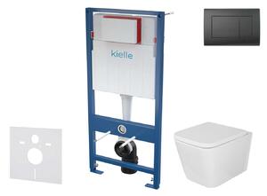 Kielle Genesis - Set pentru montare încastrată, toaletă Arkas I, capac softclose și clapetă Gemini III, negru mat 30505SS36