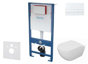 Kielle Genesis - Set pentru montare încastrată, toaletă Oudee, capac softclose și clapetă Gemini I, alb lucios 30505SS66