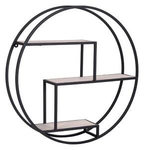Raft negru/în culoare naturală etajat din lemn masiv de paulownia 62 cm Rotterdam – House Nordic