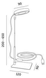 VERDI Lampă LED de creștere reglabilă pentru plante, 5W/5V, 1300K, albă