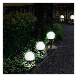 Lampă solară cu LED, 1,2 V, 6500 K, 200 mAh, diametru 10 cm, IP44, alb/negru