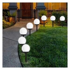 Lampă solară cu LED, 1,2 V, 6500 K, 200 mAh, diametru 10 cm, IP44, alb/negru