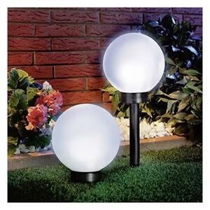 Lampă solară cu LED, 1,2 V, 6500 K, 200 mAh, diametru 10 cm, IP44, alb/negru