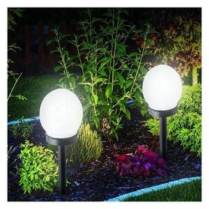 Lampă solară cu LED, 1,2 V, 6500 K, 200 mAh, diametru 10 cm, IP44, alb/negru