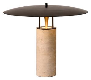 Lampă de masă modernă din travertin cu abajur metalic 42 x 33 cm