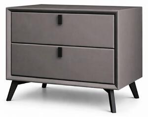 Noptieră premium din MDF și piele ecologică Paris Darkgrey