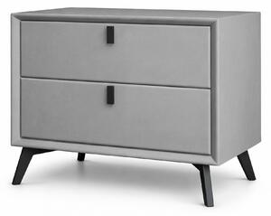 Noptieră premium din MDF și piele ecologică Paris Light Grey