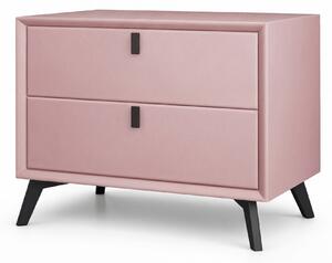 Noptieră premium din MDF și piele ecologică Paris Pink