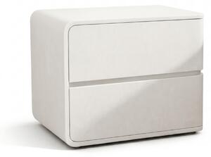 Noptiera din MDF si piele Elsa Offwhite