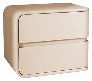 Noptiera din MDF si piele Elsa Cream