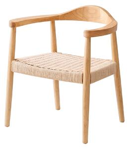 Scaun dining cu șezut împletit Nordic Wood Oak