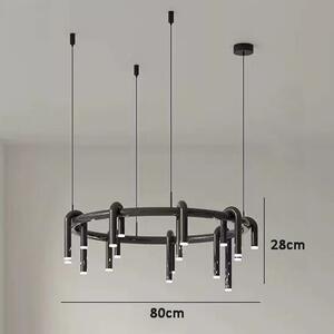 Corp de iluminat Led suspendat Tube Black 80x80x28cm