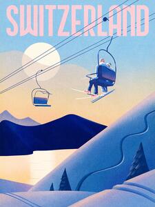 Ilustrație Ski Switzerland, Mark Harrison