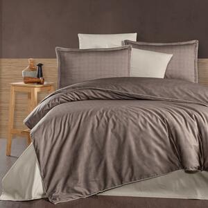 Lenjerie pat de lux premium satin, First Choice, Ruth Wooden Maro Geometric