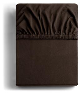 Cearșaf de pat elastic din jerseu DecoKing Amber Collection, 160-180 x 200 cm, maro