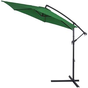 Umbrelă de grădină ajustabilă din aluminiu, verde, diametru 330 cm