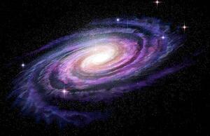 Fotografie Spiral Galaxy in deep spcae, 3D illustration, alex-mit, (40 x 26.7 cm)