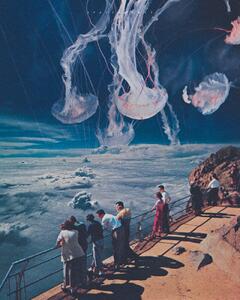 Ilustrare The sea view, spacerocket art, (30 x 40 cm)
