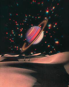 Ilustrație Space disco, spacerocket art, (30 x 40 cm)