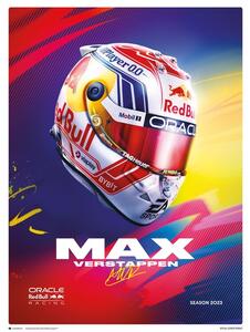 Imprimare de artă Max Verstappen - Helmet 2023, (40 x 50 cm)