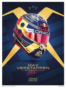 Imprimare de artă Max Verstappen - Helmet World Champion 2023, (40 x 50 cm)