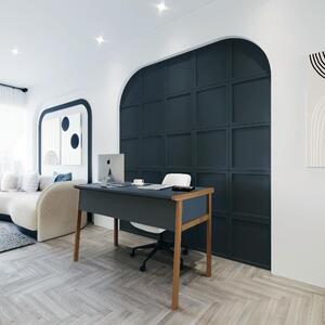 Birou, Quasar & Co.®, mobilier living/office, 120 x 60 x 74 cm, MDF, gri/nuc natur