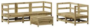Set canapea de grădină, 6 piese, lemn de pin tratat