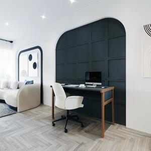 Birou, Quasar & Co.®, mobilier living/office, 120 x 60 x 74 cm, MDF, gri/nuc natur