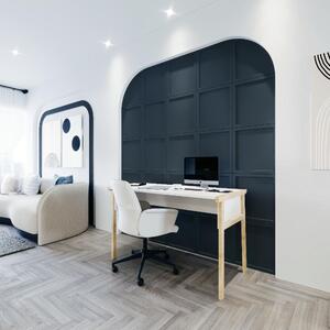 Birou, Quasar & Co.®, mobilier living/office, 120 x 60 x 74 cm, MDF, alb/stejar alb