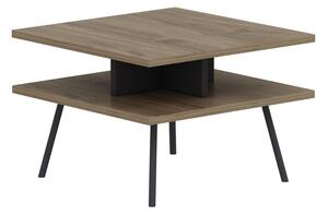 Set birou cu masa cafea, Quasar & Co.®, mobilier living/office, 140 x 60 x 73.8 cm/45 x 45 x 35 cm, gri/nuc brun