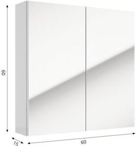 Defra Salsa dulap 60x15x60 cm cu oglinda alb 242-E-06012