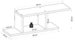Set 2 rafturi perete, Quasar & Co.®, mobilier living/dormitor, 74.5 x 20 x 23 cm, MDF, alb/stejar