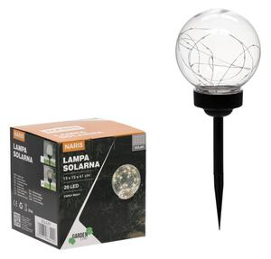 Lampa LED solara, glob cu fir luminos, lumina alb calda, fixare in sol, 41 cm