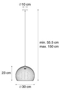 Lampa suspendata moderna neagra 30 cm - Koopa