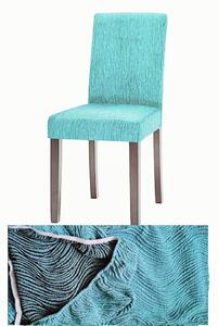 Set 6 huse elastice pentru scaune, model Jacquard, Turcoaz in dungi