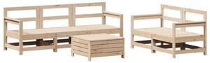 Set canapea de grădină, 6 piese, lemn masiv de pin
